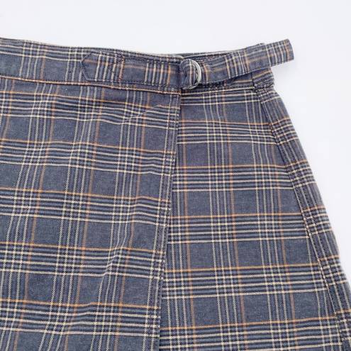 American Eagle  Super Stretch Hi-Rise Skort Wrap Front Mini Skirt Plaid Size 2