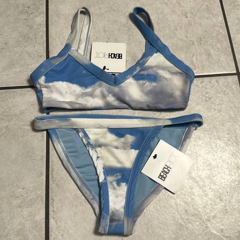 Beach Riot NWT  Azure Cloud Bikini Set Size Small