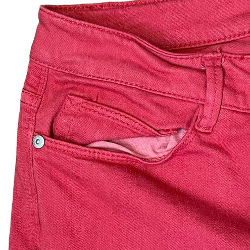 J.Jill  Crop Jeans Size 6 Authentic Fit Red Cotton Stretch Blend Womens 30X24