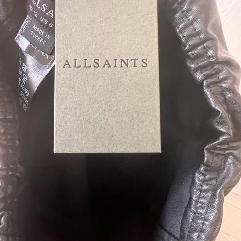 ALLSAINTS NWT All Saints Cora Black faux leather bike shorts size 8