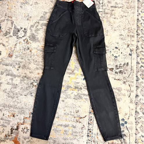 Spanx Stretch Twill Ankle Cargo Pant‎ Washed Black Size Small Petite NWT