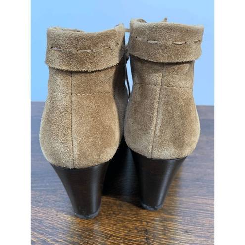 Via Spiga  Women's Suede Brown Wedge Ankle Boots Size 39