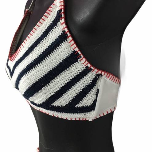 Xhilaration  Red White & Blue Crochet Bikini Set