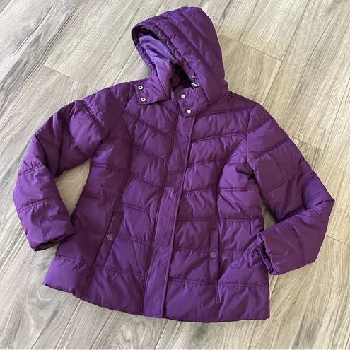 St. John’s Bay  purple puffer coat with hood size Large