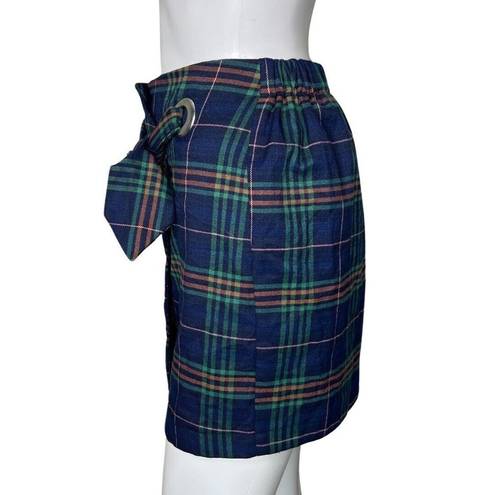 Wild Fable  Skirt Women XS Blue Green Plaid Pencil Skirt Straight Preppy Academia