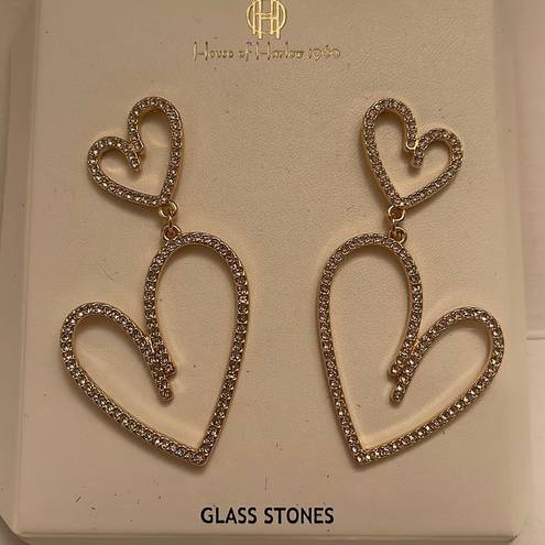 House of Harlow NWT  double heart earrings