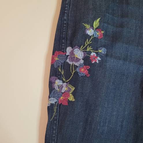 J.Jill  Luna Slim Ankle Floral Embroidered Jeans