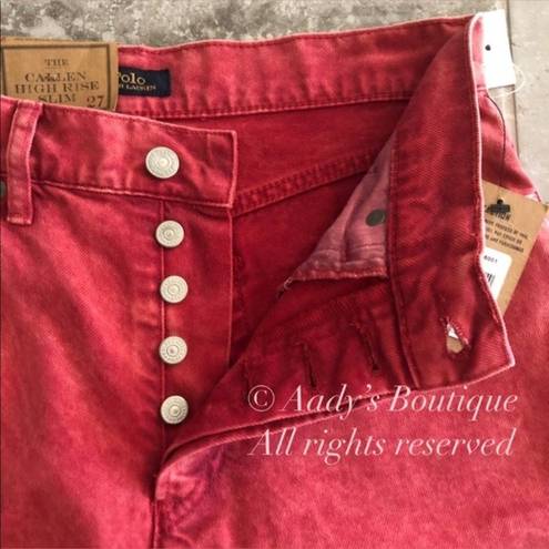 Polo  Ralph Lauren Jeans Callen High Rise Cropped, Red Size 27R New w/Tag