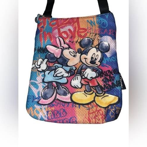 Disney  Mickey & Minnie Crazy In Love Graffiti Crossbody Travel Bag