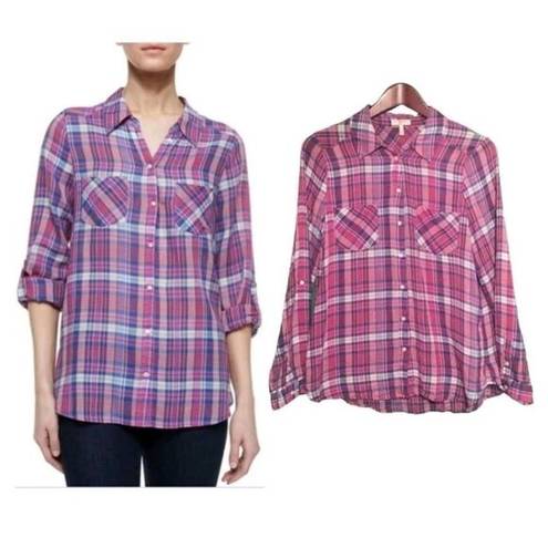 Joie  Aiden Plaid Button Down top. Size Small.