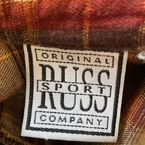 Krass&co Russ Sport  Women’s Comfy Cotton Button Down Plaid Shirt Size Large