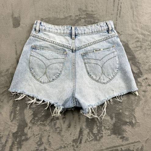 Rolla's  Shorts Womens Size 26 Mirage High Rise Loose Fit Light Wash Denim Raw Hem