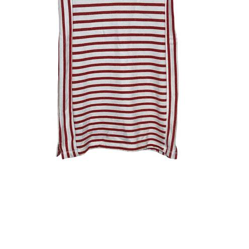 Talbots T by  Women T-Shirt Dress Stripe Shortsleeve Metallic French Terry Red XS