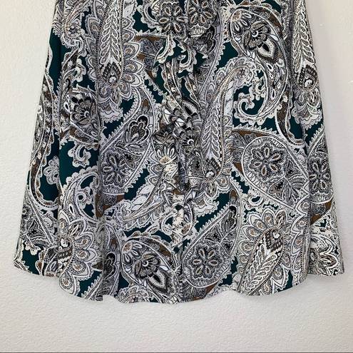 Chico's Chico’s Size Large Paisley Ruffled Front Button Down Top