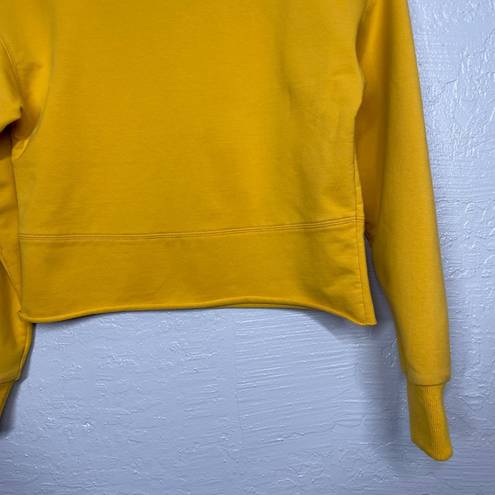 Zyia Active Women XS Marigold Yellow Cropped Sweatshirt Crew Neck Long Sleeve