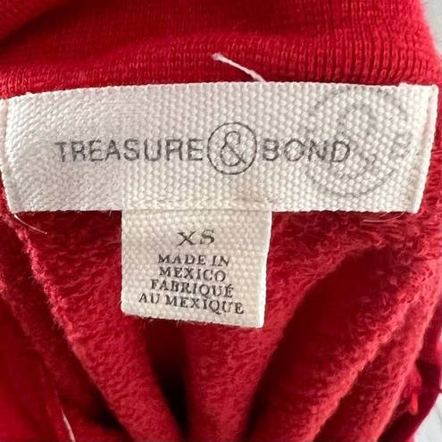 Treasure & Bond  Wide Neck On/Off Shoulder Red Sweatshirt