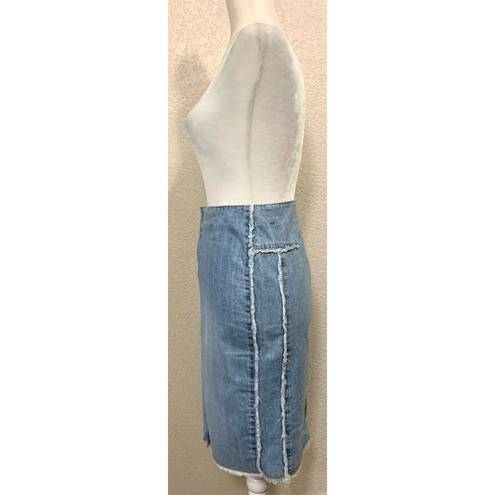 Spacegirlz Vintage Y2K Raw Denim Pencil Skirt Blue Size 2