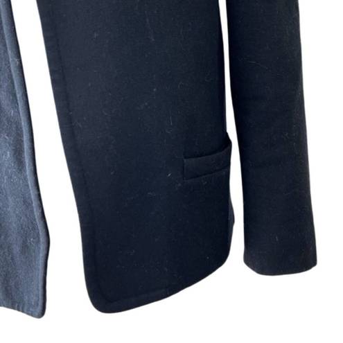 Talbots Vintage 80s  Black 100% Wool Open Blazer Size 10 Lined Shoulder Pads