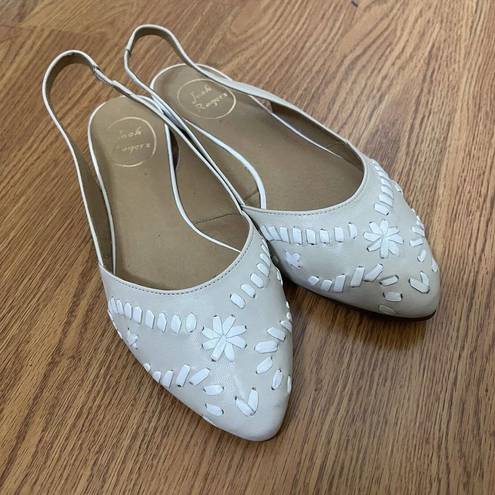 Jack Rogers  Rory ivory slingback flat point toe shoes size US 8.5