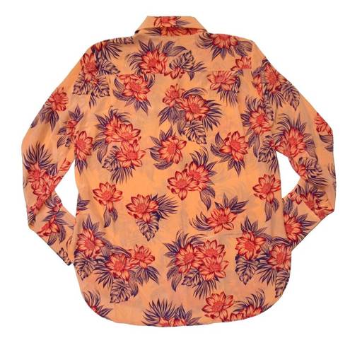 Equipment NWT  Quinne in Cantaloupe Floral Silk Oversized Button Down Shirt M