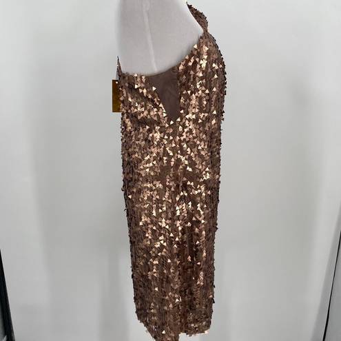 Alexis  Admor Gold Brown Sequin Cocktail Dress New with tags Size Medium
