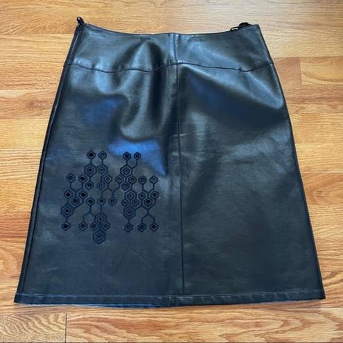 W By Worth  Black‎ Faux Leather Skirt, Sz 0