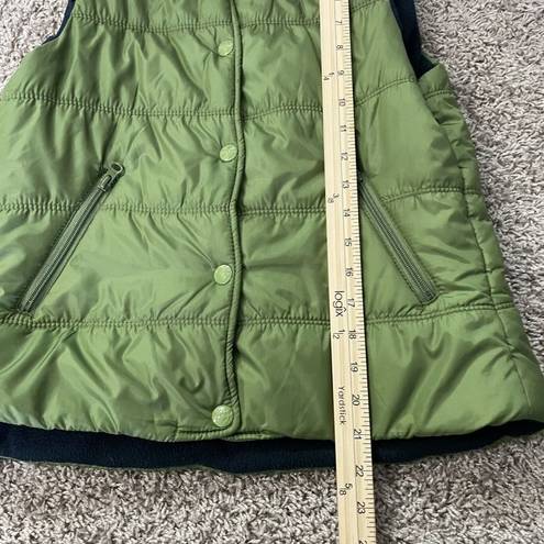 American Eagle  Snap Button Insulated Puffer Vest Women's M Green Pockets Winter