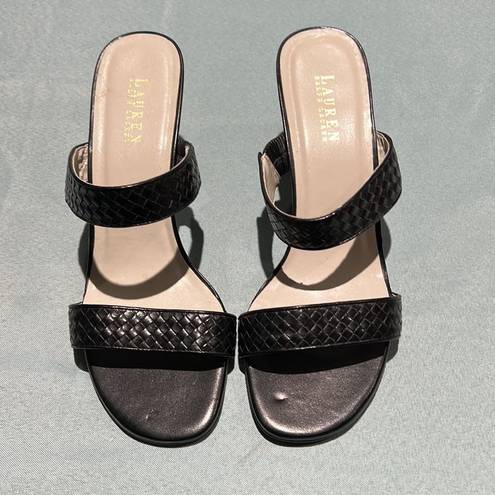 Ralph Lauren ,Richelle black wedge sandal Size 10B B50