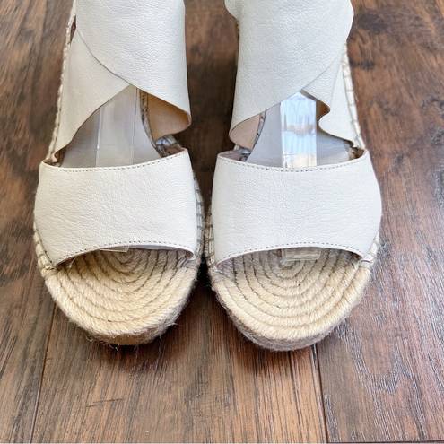 Eileen Fisher  • Willow Espadrille Wedge Sandal beige Bone leather jute heel