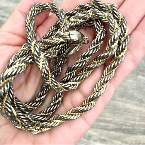 Twisted Silver and gold tone  necklace