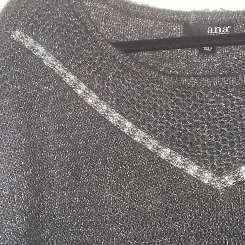 a.n.a  Gray Metallic Sparkled Sweater