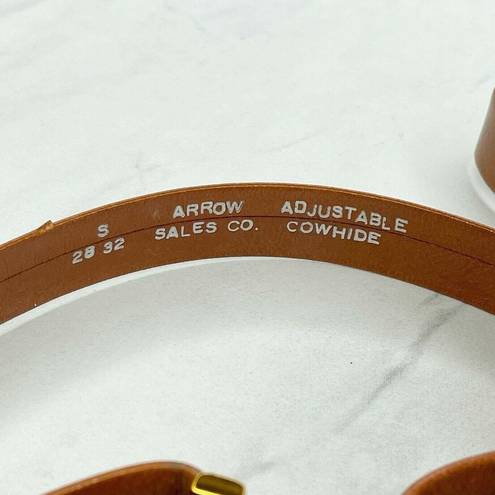 Krass&co Arrow Sales  Vintage Brown Adjustable Cowhide Leather Belt Size Small S Womens