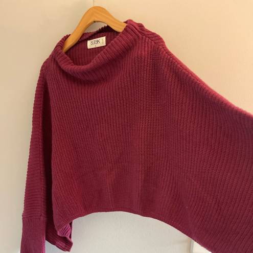 SEEK the Label Women  red oversized cowl sweater small