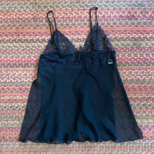 Frederick's of Hollywood VTG  BLACK SHEER LINGERIE CHEMISE SLIP DRESS