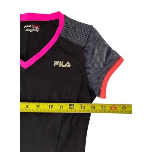 FILA  Sport Women Size XS Live In Motion T-Shirt Short Sleeve Black Sporty 3-739