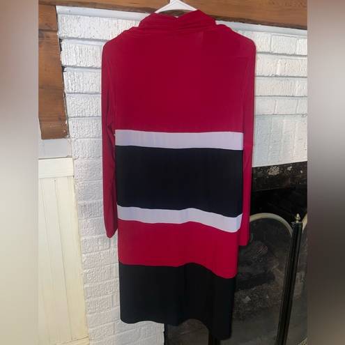 Tiana B  Black With Built in Cardigan Red White and Black Long Sleeve Size 14W