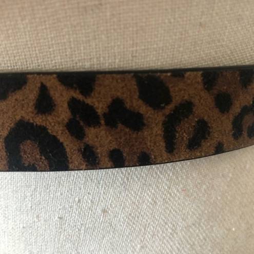 All Saints Karin Leopard Leather Buckle Belt