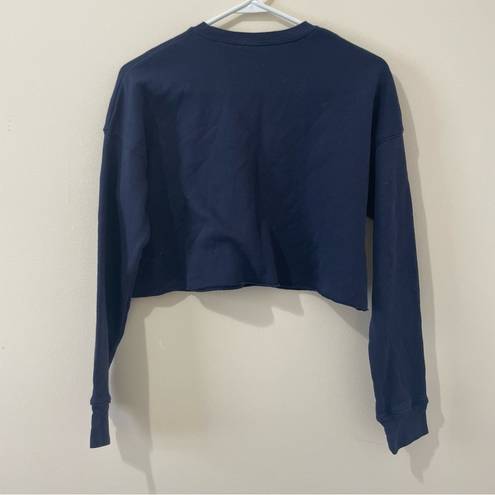 The Moon Celestial Blue Cropper Crewneck Sweater Size Small