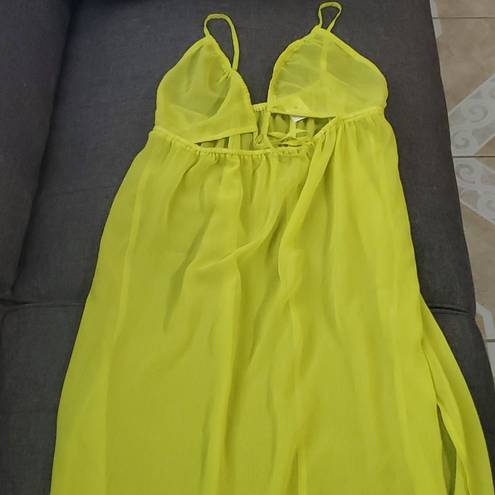 Shade & Shore Women's Cut Out Cover Up Maxi Dress - ™ Bright Yellow NWT M