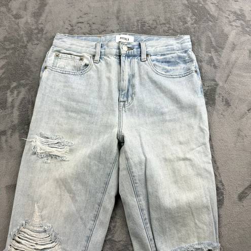 Pistola  Jeans Womens Size 27 Straight Distressed High Rise Light Wash Chic Mom