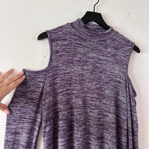 Sonoma  Purple Cold Shoulder Mockneck Top Women's Size L