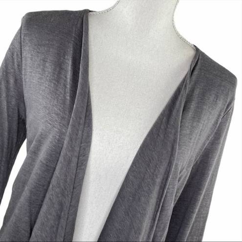 Artisan NY  Fly Away Linen Cardigan Sweater Open Front Gray Lightweight Size L