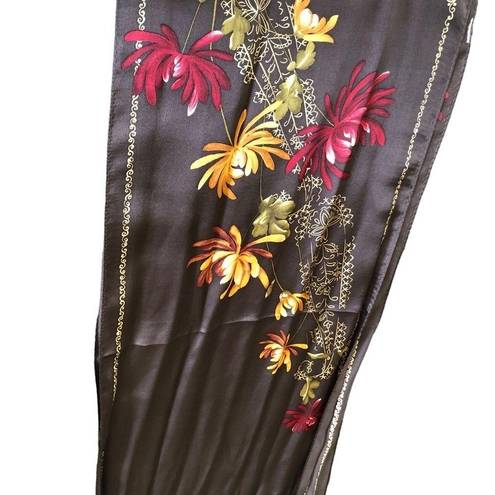 Oscar de la Renta  Silk Oblong Floral Scarf Majestic Colors 51”LX11”W Classy