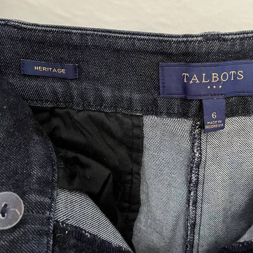 Talbots  Heritage Womens Jeans Size 6 Dark Wash Stretch High Rise Flat Front