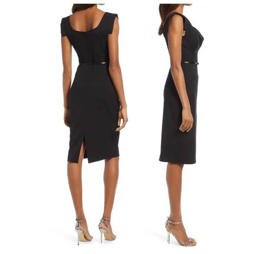 Black Halo NWT  'Jackie' Belted Gabardine Sheath Dress (12)