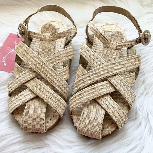 Farm Rio Raffia Zig Zag Woven Sandals Size 10 NWT