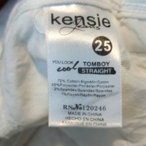 Kensie  White Denim Tomboy Straight Jeans Size 25 EUC #6711