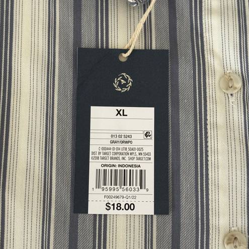 Polo Universal Thread Striped  button down shirt blue/white XL