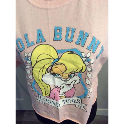 Looney Tunes  Cropped Pink T Shirt Lola Bunny Short Sleeve Large L