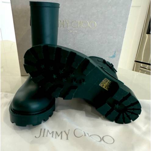 Jimmy Choo  Rubber Yael Moto Rain Boot